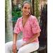 Boston Proper - Aurora Pink - Lace V Neck Knit Top - XL