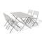 Ensemble repas de jardin 4 places en aluminium gris