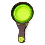 Collapsible Pet Scoop Silicone Measuring Cups Sealing Clip 1 Cup 1/2 Cup 1/4 Cup