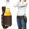 Kyoffiie Classic Beer Holster PU Leather Beer Holster Cowboy Style Waist Beverage Holder for 12 Ounce Beer Bottle Beer Can Soda Beer Holder Belt Drink Waist Bag for Travel Outdoor Backyard