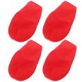4pcs Waterproof Rain Shoes Non-slip Shoe Cover Outdoor Footwear Durable Shoe Cover for Pet Cat Dog (Red Size L)