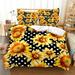 Comfortable Hotel Duvet Cover Set with Pillowcases Hot Sell Flower Printing Soft Duvet Cover Red rose/Sunflower Bed Sheets Bedding Set