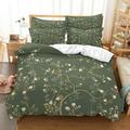 Full Size - Washed Duvet Cover Set 3 Piece Red rose/Sunflower swan Wedding Bedding Holiday Gift Polyester Queen Duvet Cover Set