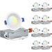 8Pack 3 5CCT LED Recessed Light with J-Box Anti-Glare Baffle Trim CRI90 Dimmable Aluminum Ceiling Downlight Air Tight& IC Rated 2700K/3000K/3500K/4000K/5000K