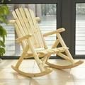 Wood Single Porch Rocker Lounge Patio Rocking Chair