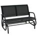 Swing Glider Chair 48 Inch Loveseat Rocker Lounge Backyard-Black