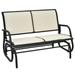 Swing Glider Chair 48 Inch Loveseat Rocker Lounge Backyard-Beige