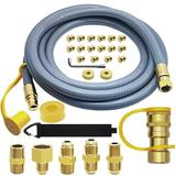 GardenNow 12FT 3/8 ID EC36 Natural Gas Hose Low Pressure LPG Hose with Quick Connect for Weber Char-Broil Pizza Oven Patio Heater and More NG Appliance Propane to Natural Gas Conversion Kit