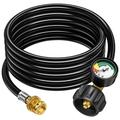 PatioGem 12FT Propane Hose Adapter 1lb to 20lb 1lb to 20lb Propane Tank Adapter Propane Tank Hose Propane Grill Hose Fit for Weber Q Grill/Coleman Camping Stove/Buddy Heater Propane Hose