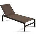 6-Position Chaise Lounge Chairs with Rustproof Aluminium Frame-Brown