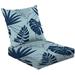 2-Piece Deep Seating Cushion Set Summer Navy blue tropical forest leaves bright mood sky seamless Outdoor Chair Solid Rectangle Patio Cushion Set