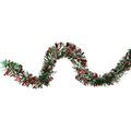 Shiny Red And Silver Christmas Tinsel - Unlit