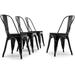 TJUNBOLIFE Metal Dining Chairs Set of 4 Stackable Metal Chairs Vintage Farmhouse Chairs with Detachable Backrest and Wood Seat Weather Resistant Tolix Chair for Indoor Outdoor - Alexand