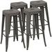 KHBIULIFE Metal Stools 30 Indoor Outdoor Stackable Barstools Modern Style Industrial Vintage Counter Stools Set of 4 (30 inch Gun)