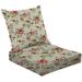 2-Piece Deep Seating Cushion Set seamless red blue small flower pattern green Outdoor Chair Solid Rectangle Patio Cushion Set