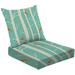 2-Piece Deep Seating Cushion Set Seamless pattern birches birds winter Outdoor Chair Solid Rectangle Patio Cushion Set
