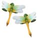 Green Wall Mount Dragonflies Pair Resin Shed Sculpture Statue Garden Dragonfly