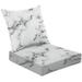 2-Piece Deep Seating Cushion Set Trendy Background Seamless Marble Texture Light Pattern Marble Style Outdoor Chair Solid Rectangle Patio Cushion Set