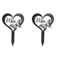 Set of 2 Emblems Portable Grave for Cemetery Memorial Decor Stake Cemetery Decor Metal Grave Marker Mom Memorial Garden Pile Butterfly Memorial Plaque (Black) Decorations Iron Mother