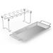 LeCeleBee Chicken Wing & Leg Rack for Barbecue Grill Smoker or Oven - Stainless Steel Vertical Roaster Stand & Drip Pan/Grill Grease Tray for Cooking Vegetables in BBQ Juices - Dishwasher Safe