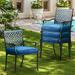 Patio Dining Chairs Stackable Outdoor Chairs Dining Set of 4 All Weather Frame with Thick Cushion for Porch Yard Balcony Kitchen