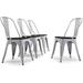 TJUNBOLIFE Metal Dining Chairs Set of 4 Stackable Metal Chairs Vintage Farmhouse Chairs with Detachable Backrest and Wood Seat Weather Resistant Tolix Chair for Indoor Outdoor - Alexand