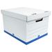 MYXIO 60% Recycled Quick Set-Up Storage Boxes With Lift-Off Lid Letter/Legal 10inH x 12inW x 15inD White/Blue pk Of 12 0800303