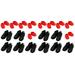 1:12 Doll House Simulation Mini Black Red Shoes Decoration Set 10 Pairs 20 Miniature Accessory Slippers Abs