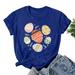 Wiyuqeen Blouses For Women Dressy Casual Easter Tshirts for Women Clearance Rabbit Eggs Graphic Tees Soft Short Sleeve Shirts Blouses Athletic Crewneck Tunic T-shirt Tops