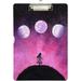 GZHJMY Clipboard Office Classrooms Clipboard Watercolor Moon Phases Clipboard Plastic Clipboard A4 Standard Letter Size Decorative Clip Boards for Teachers 9 x 12.5