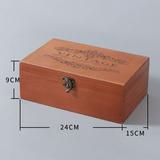 Retro Wooden Storage Box Vintage Memory Keepsake Letter Treasure Chest Lockable Wooden Box for Storing Mementos Sturdy Storage Box for Trinkets Jewelry and Collectibles ï¼ˆL)