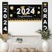 olkpmnmk Wall Decor Party Decorations 3 Pieces 2024 Graduation Party Decorations Graduation Porch Sign ClOf 2023 Grad Banner Graduation Hanging Porch Banner Door Sign For Grad Pa Room Decor