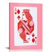 COMIO Pink Queen Of Hearts Wall Art Aesthetic Poker Poster Funny Preppy Playing Card Canvas Wall Art Trendy Modern Wall Decor for Teen Bedroom