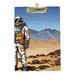 Hidove Acrylic Clipboard Astronaut Standing on Mars Standard A4 Letter Size Clipboards with Gold Low Profile Clip Art Decorative Clipboard 12 x 8 inches