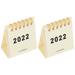 2022 Mini Desk Calendar Table Calendars New Year Simple Portable Paper White Student