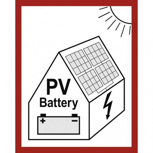 Dreifke® Schild, Hinweis auf eine PV-Anlage mit Batteriespeicher, Alu, 200x250 mm Image