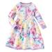 URMAGIC Toddler Girls Casual Cotton Long-Sleeved Round Neck Dresses Cartoon Dress Floral Print Party Dresses