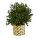 Nearly Natural 15in. Sweet Grass Artificial Plant Gold Planter (Indoor/Outdoor)