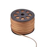 Fashewelry 100 Yards 3mm EC36 Faux Suede Cord Goldenrod Micro Fibre Flat Leather Lace Velvet Beading String Rope with Roll Spool for Jewelry Making