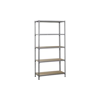 SimonRack Maderclick schraubenloses Metallregal 5 Böden. Farbe GRAU/HOLZ 2000x1000x500 mm Image