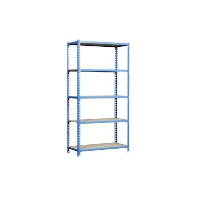 SimonRack Maderclick schraubenloses Metallregal 5 Böden. Farbe BLAU/HOLZ 1800x900x500 mm Image