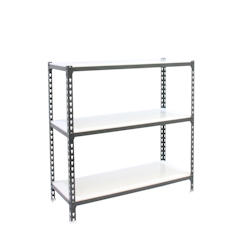 SimonRack Simonclick schraubenloses Metallregal 3 Böden. Farbe ANTHRAZIT/WEISS 1000x1100x400 mm Image