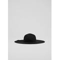 Savannah Black Raffia Floppy Sun Hat, Black