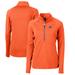 Women's Cutter & Buck Orange West Michigan Whitecaps Adapt Eco Knit Stretch Recycled Half-Zip Top