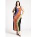 Plus Size Women's Knit Sleeveless Cover Up Midi Dress by ELOQUII in Cali Swirl (Size 14/16)