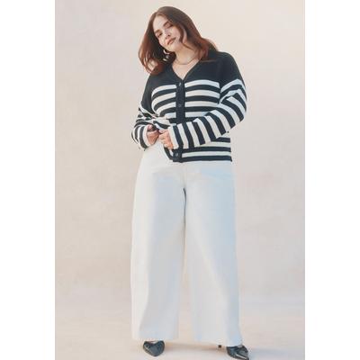 Plus Size Women's The Yvette Rigid Wide Leg Jean by ELOQUII in White (Size 28)