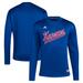 Men's adidas Royal Kansas Jayhawks Reverse Retro Baseball Script Pullover Sweatshirt