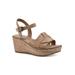 Women's White Mountain Simple Wedge Sandal by White Mountain in Cork Natural (Size 8 1/2 M)