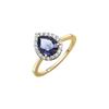 Fingerring "Gold 585 mit echtem Iolith-Tropfen + Weißtopas" Gr. 18,5, gelb (gelb, lila), FASCINATION BY ELLEN K., Fingerringe, Damen, 058 (18,5), 1,27 ct, Gold