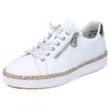 Sneaker RIEKER, Damen, Gr. 39, weiß, Lederimitat, casual, Schuhe, mit modischer Ziernaht, Freizeitschuh, Halbschuh, Schnürschuh